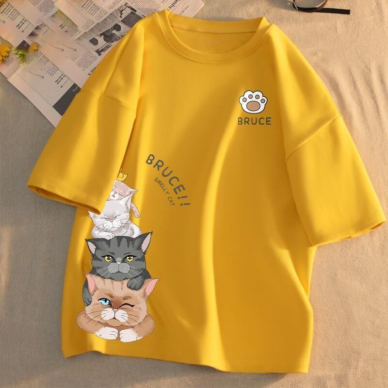 Ins百搭潮流印花套頭短袖T恤