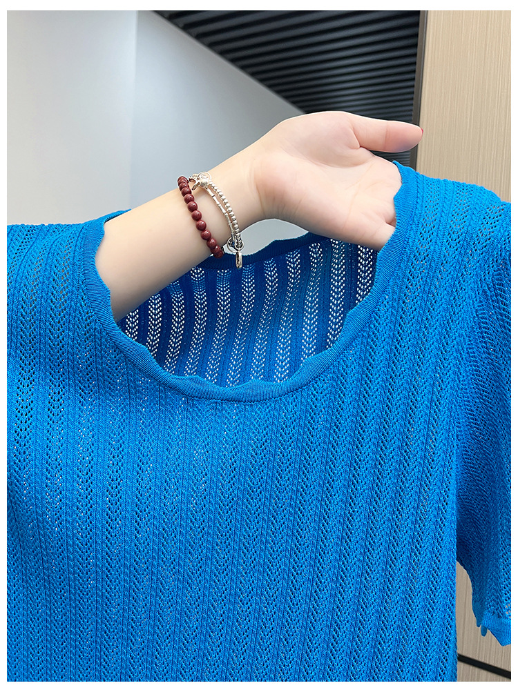 商品详情图_实拍！实拍！有大图！2025夏季蓝色镂空波浪边冰