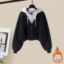 黑色加絨衛衣/單件