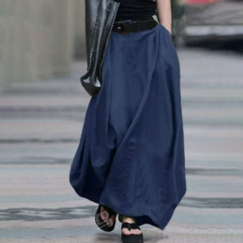 高腰顯瘦大擺A字長款半身裙