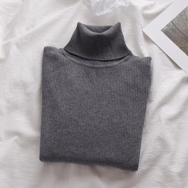 （多色可選）韓系高領時髦修身百搭打底衫氣質內搭長袖針織衫