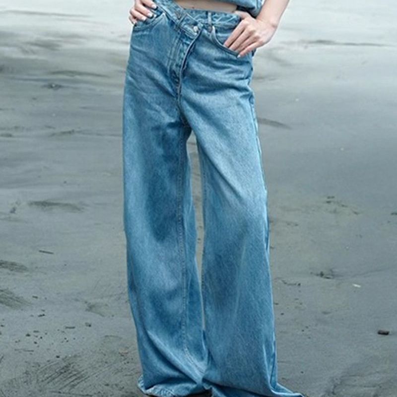 【單件/套裝】復古減齡氣質大碼牛仔背心上衣+休閑闊腿褲兩件套