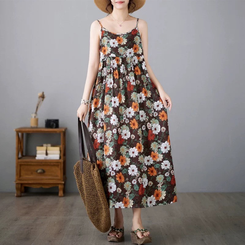 復古清新甜美寬鬆顯瘦背心A字套頭洋裝