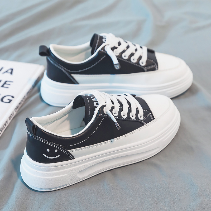 百搭厚底印花撞色休閒板鞋靴