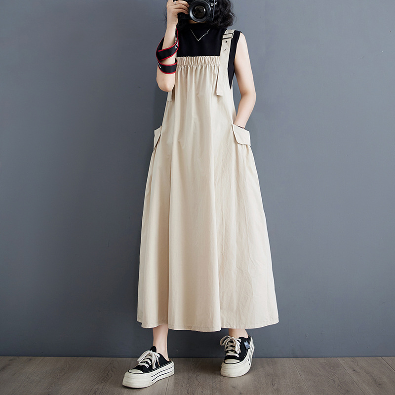 日韓簡約大碼寬鬆顯瘦氣質吊帶洋裝