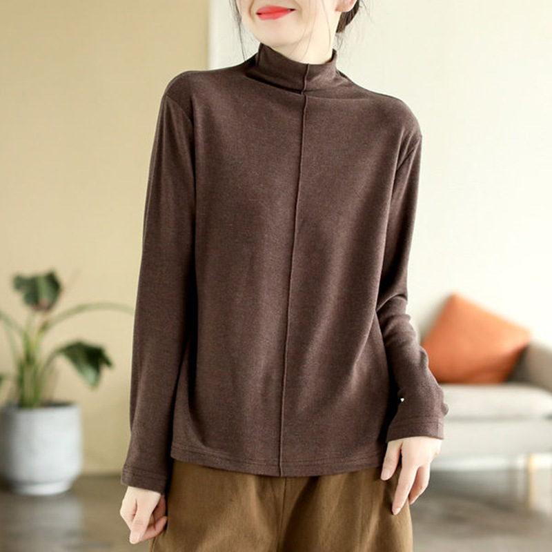 雙面德絨簡約半高領百搭時尚洋氣打底衫