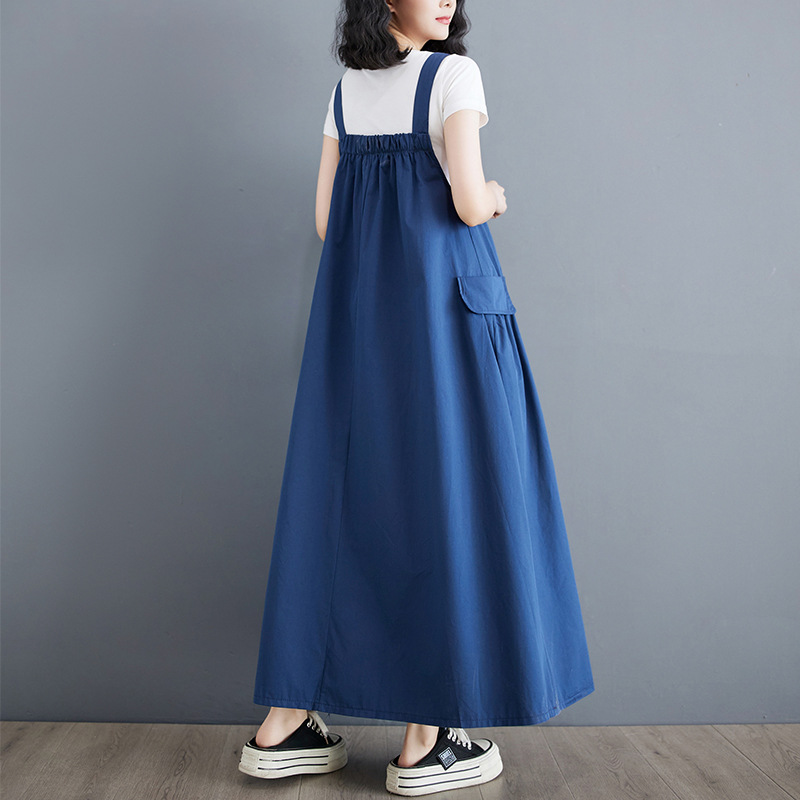 日韓簡約大碼寬鬆顯瘦氣質吊帶洋裝