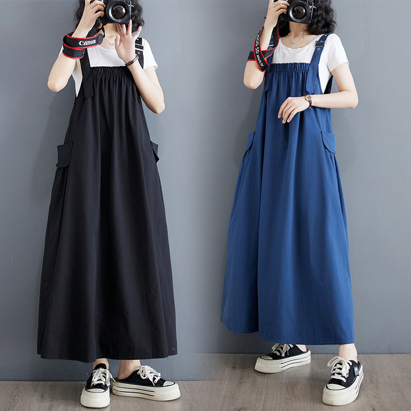 日韓簡約大碼寬鬆顯瘦氣質吊帶洋裝