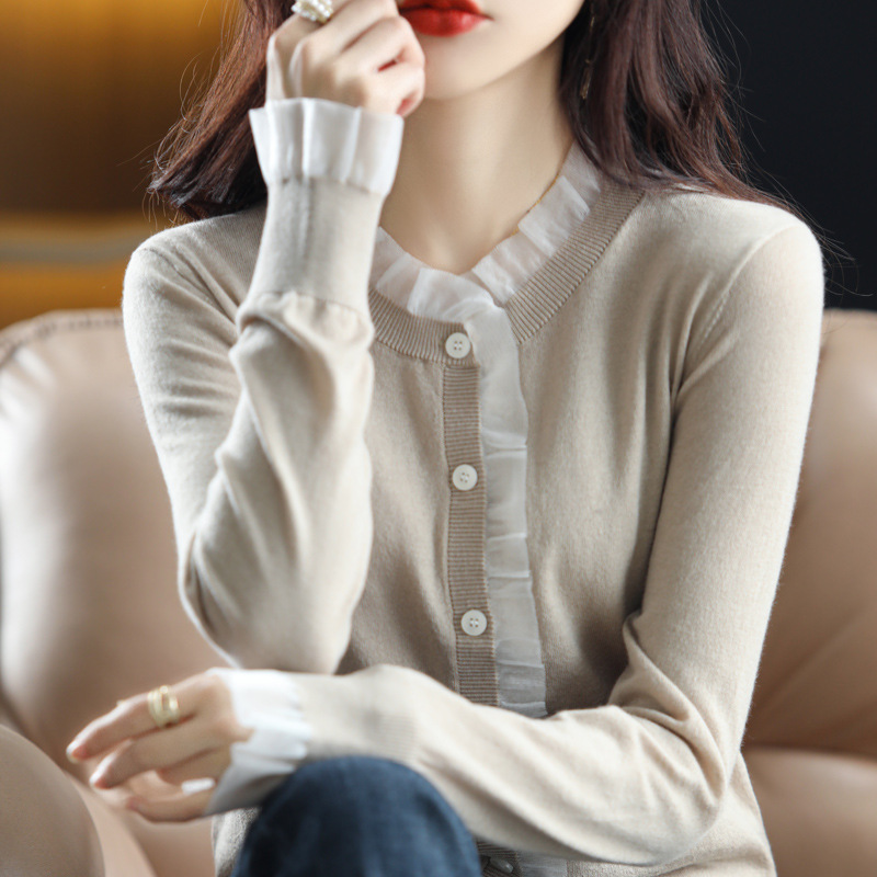 韓版洋氣時尚長袖外套針織開衫