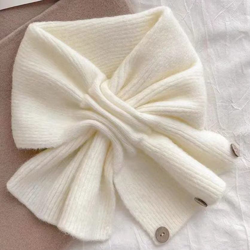 百搭針織短款圍巾韓版顯白氛圍加厚圍脖