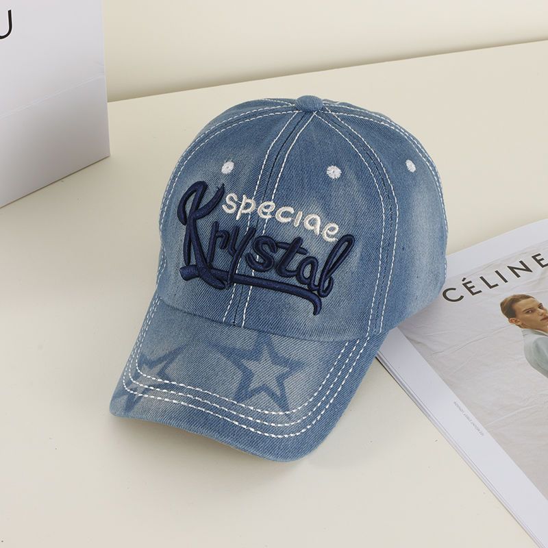 遮陽帽刺繡字母百搭韓版牛仔帽休閒鴨舌帽