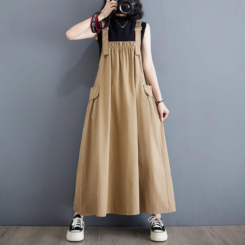 日韓簡約大碼寬鬆顯瘦氣質吊帶洋裝