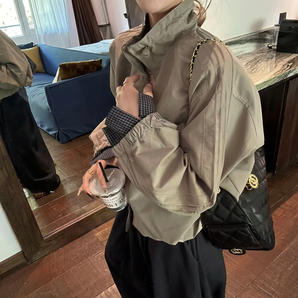 韓系寬松慵懶風韓版減齡寬松夾克外套