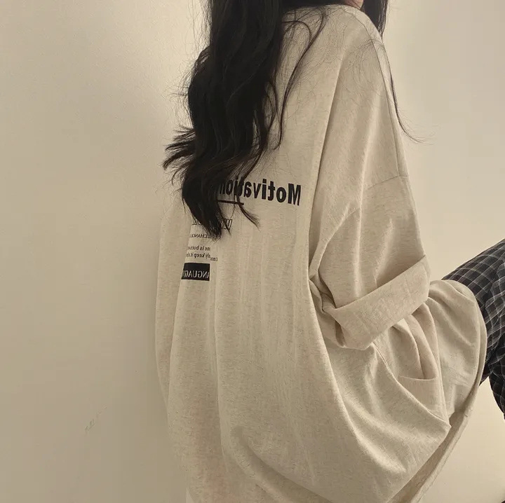 中長款慵懶寬鬆韓版純棉短袖T恤