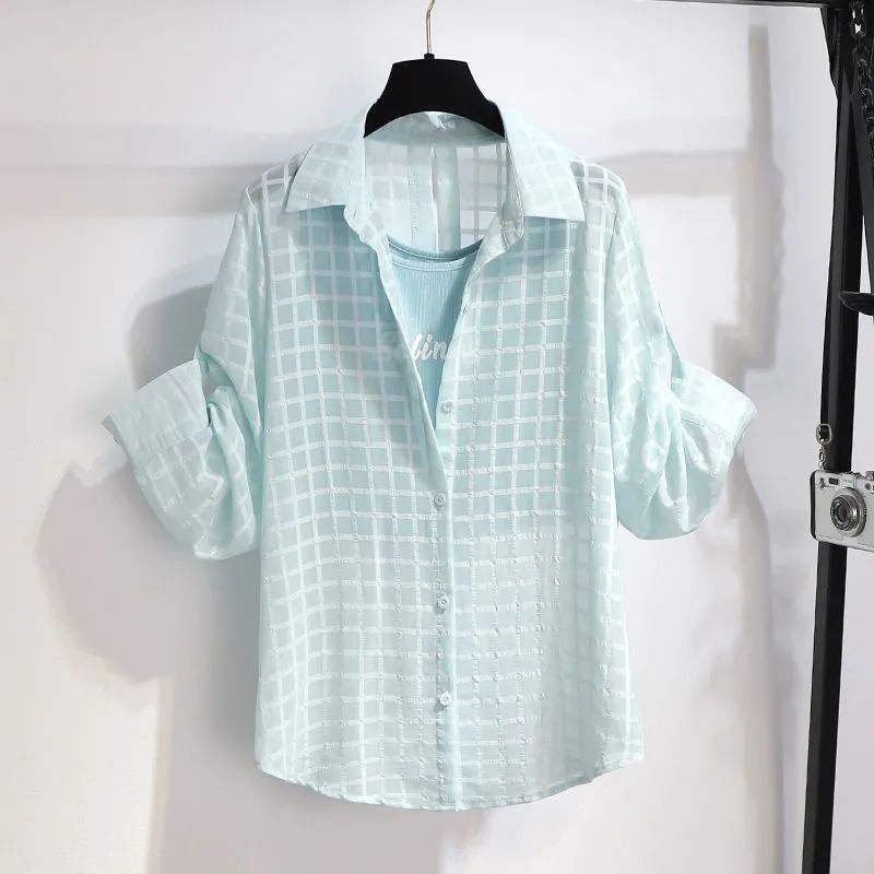 【單件/套裝】雪紡襯衫內搭吊帶牛仔短褲三件套裝