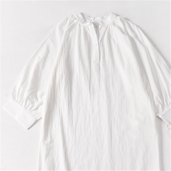 韓版寬鬆設計感中長款過膝中袖洋裝