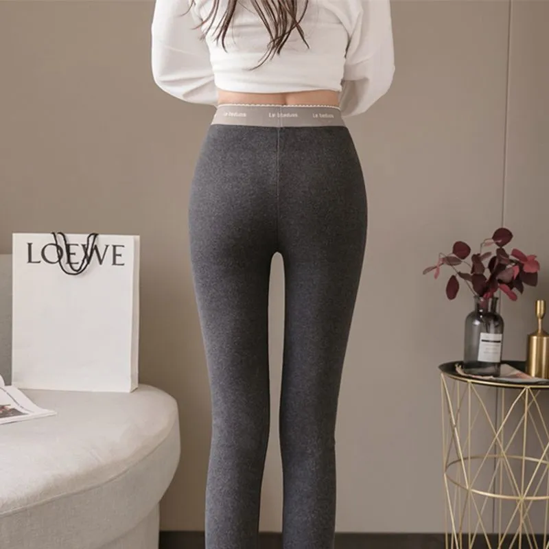 羊羔絨外穿刷毛加厚高腰顯瘦大碼打底褲