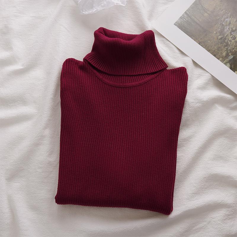 （多色可選）韓系高領時髦修身百搭打底衫氣質內搭長袖針織衫