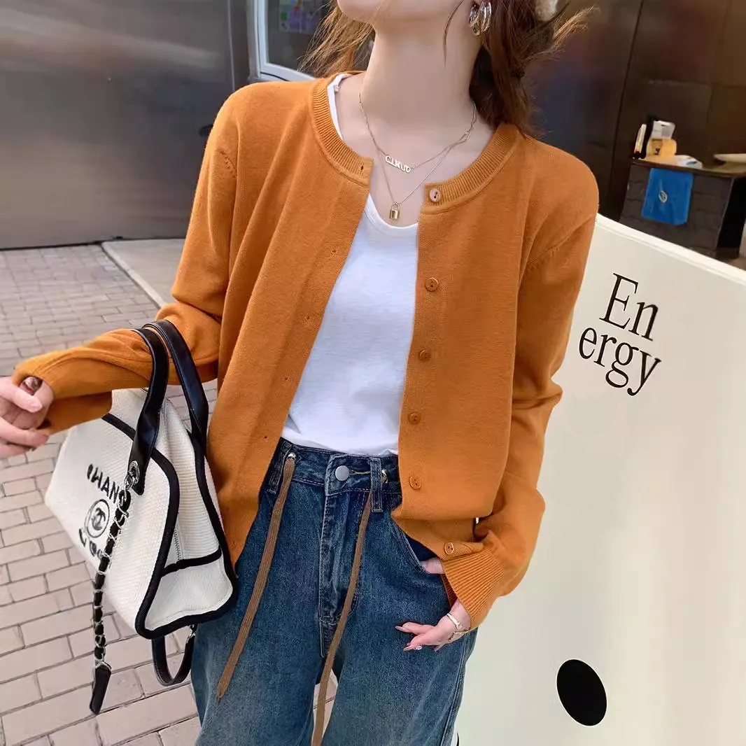 包芯紗外搭感初秋毛衣寬鬆軟糯針織開衫（11色）