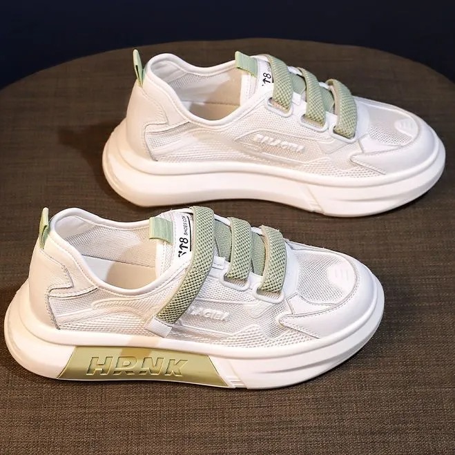 Ins爆款透氣網面撞色百搭運動風跑步鞋