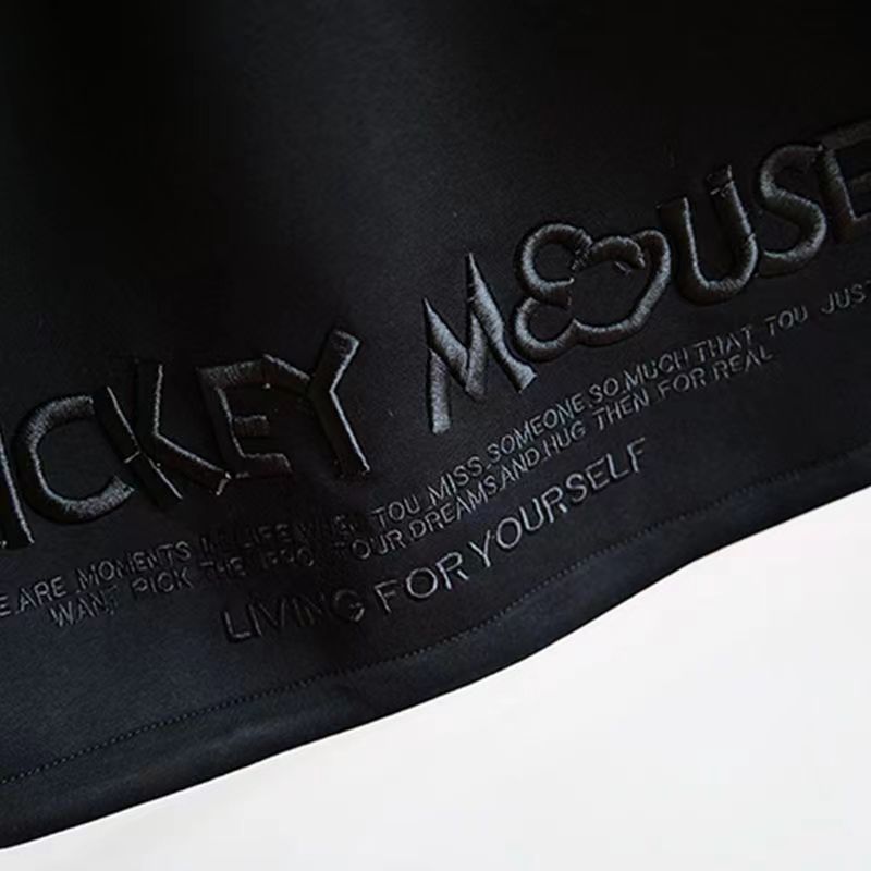 潮流刺繡寬鬆百搭中長款衛衣