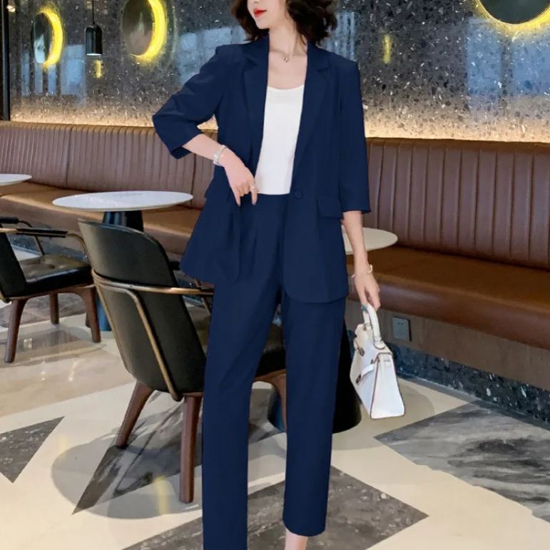 【整套】新款時尚幹練氣質休閒西裝兩件套裝