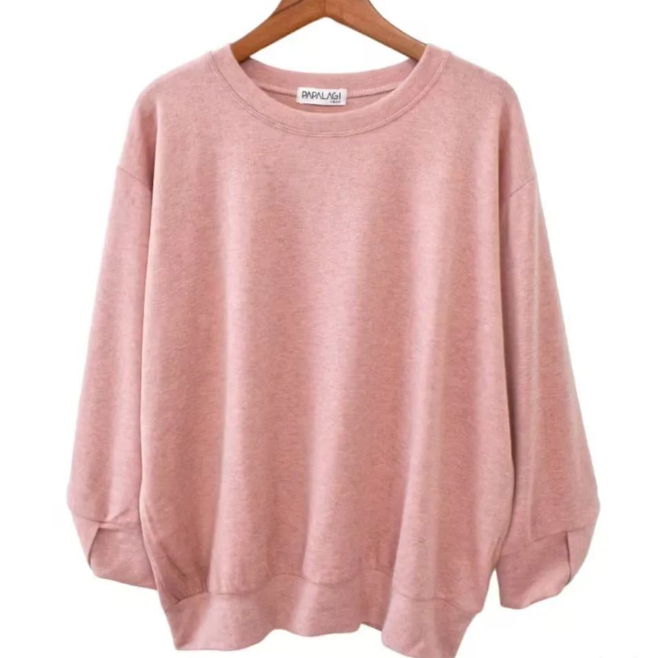 交叉V袖口寬鬆休閒顯瘦磨毛保暖衛衣