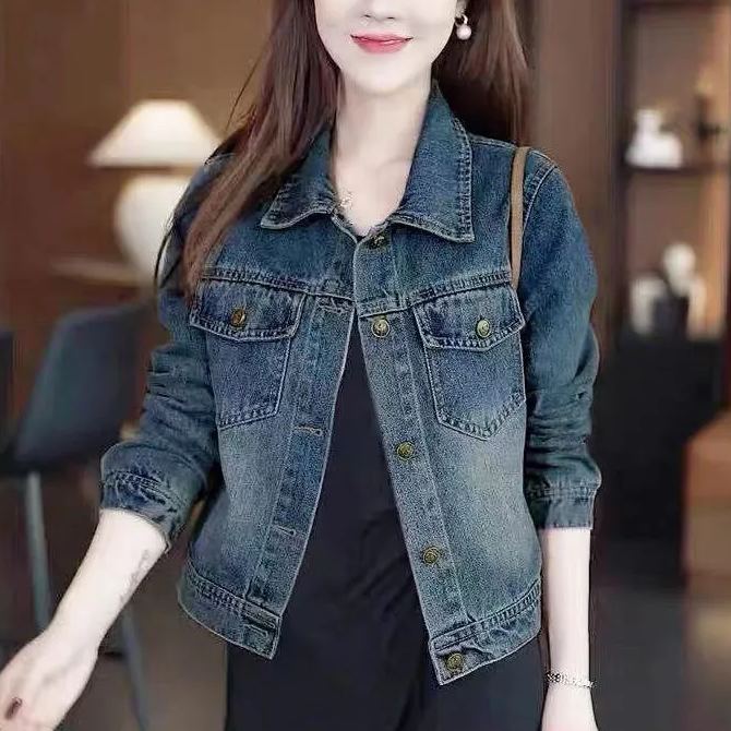 時尚休閒牛仔外套寬鬆短版夾克