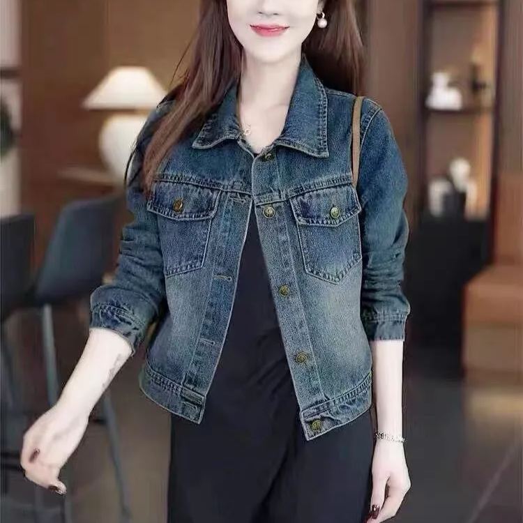 時尚休閒牛仔外套寬鬆短版夾克