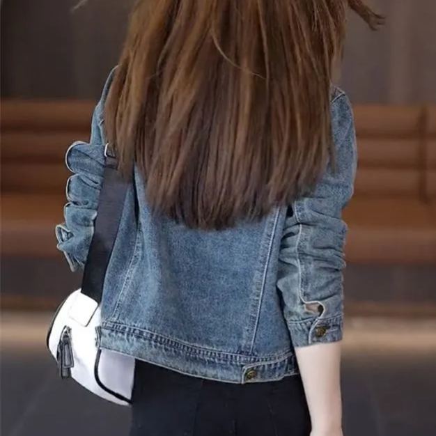 時尚休閒牛仔外套寬鬆短版夾克