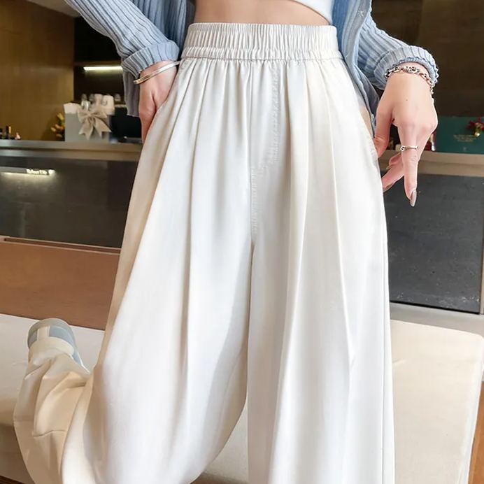 天絲垂感直筒寬鬆慵懶鬆弛感闊腿牛仔褲