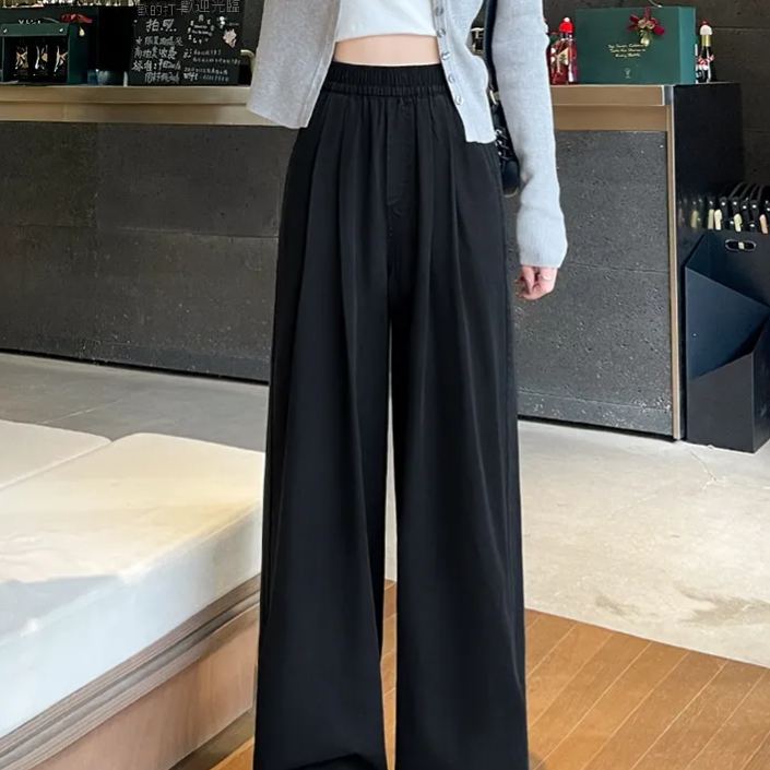 天絲垂感直筒寬鬆慵懶鬆弛感闊腿牛仔褲