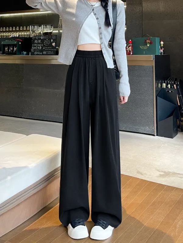 天絲垂感直筒寬鬆慵懶鬆弛感闊腿牛仔褲