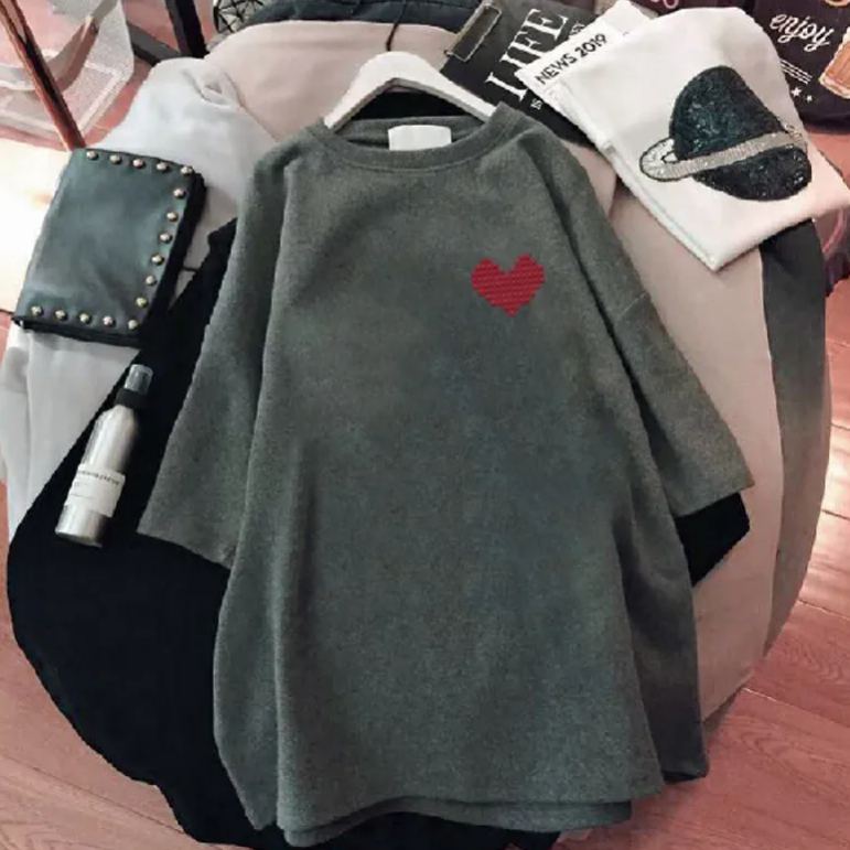 休閒百搭ins潮流印花寬鬆中長款短袖T恤-Cicichill