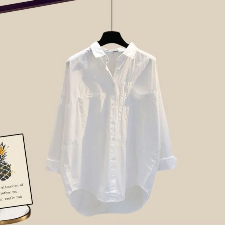 【單件/套裝】寬鬆襯衫背心破洞牛仔短褲三件套裝