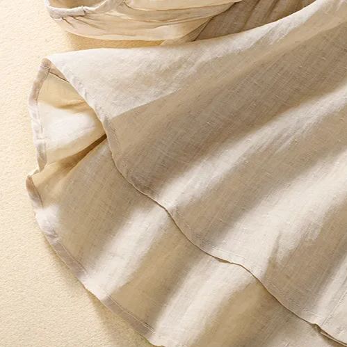 棉麻V領收腰五分袖套頭寬鬆顯瘦百搭襯衫