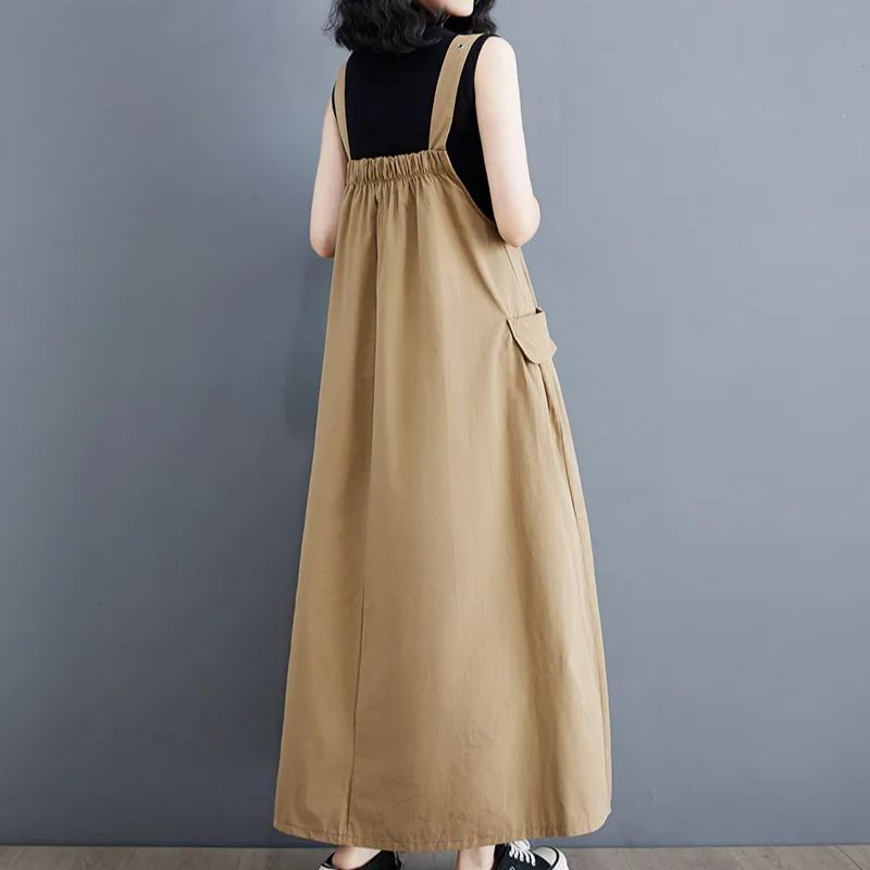 日韓簡約大碼寬鬆顯瘦氣質吊帶洋裝