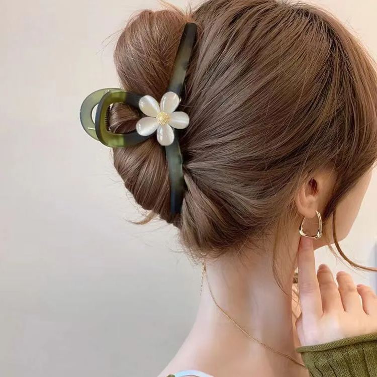 时尚花朵高级感气质后脑勺盘发鲨鱼夹-Cicichill