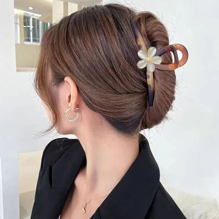 时尚花朵高级感气质后脑勺盘发鲨鱼夹-Cicichill