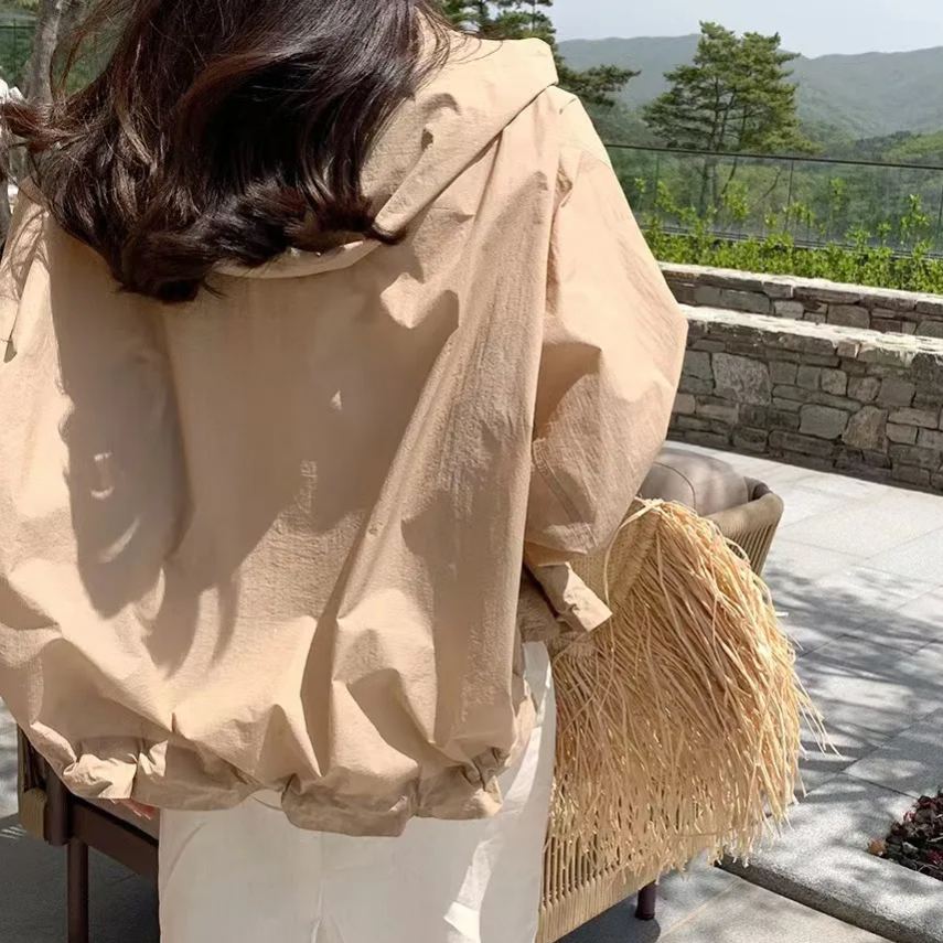 防曬寬鬆百搭連帽休閒長袖輕薄款外套