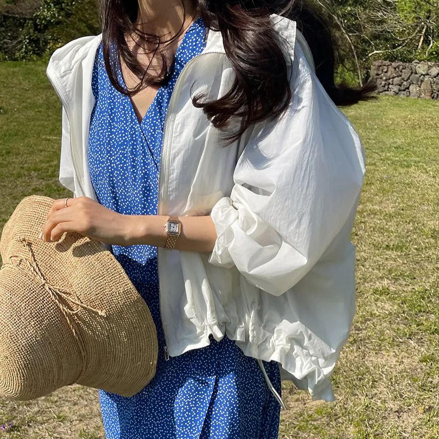 防曬寬鬆百搭連帽休閒長袖輕薄款外套