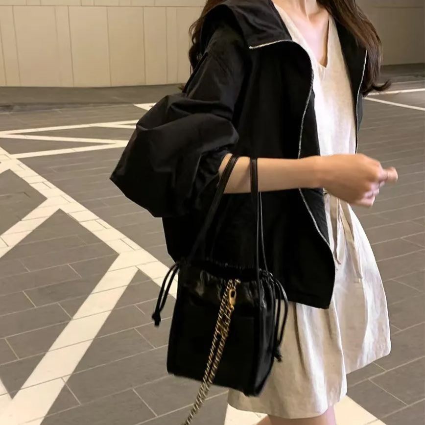 防曬寬鬆百搭連帽休閒長袖輕薄款外套