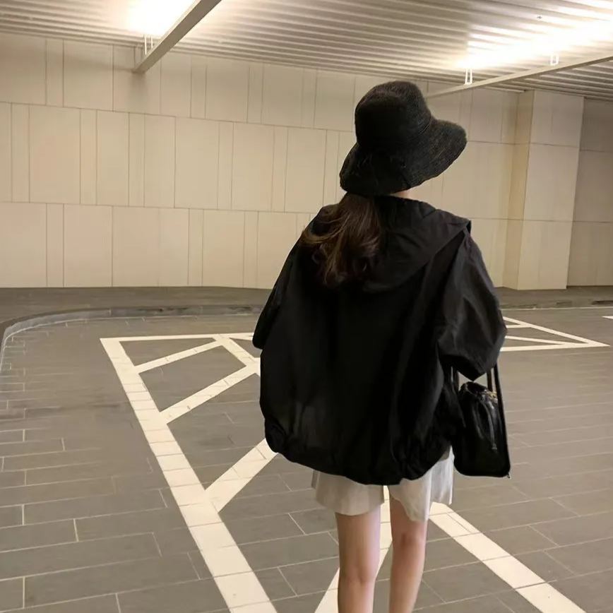 防曬寬鬆百搭連帽休閒長袖輕薄款外套