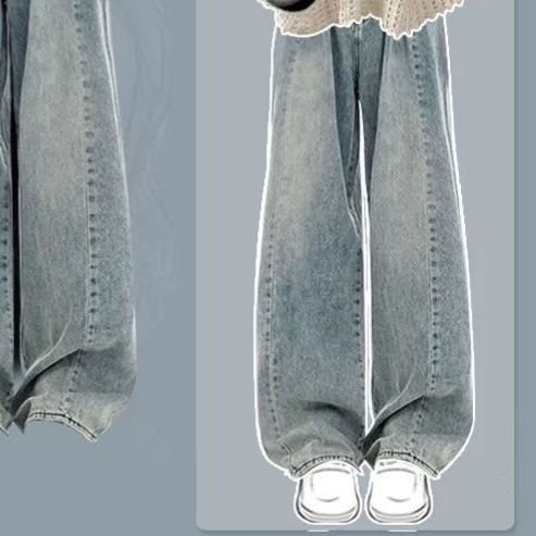 【整套/單件】設計感鏤空馬甲背心寬鬆牛仔褲三件套裝-Cicichill