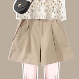 【單件/套裝】洋氣鏤空背心短袖顯瘦休閒短褲三件套裝