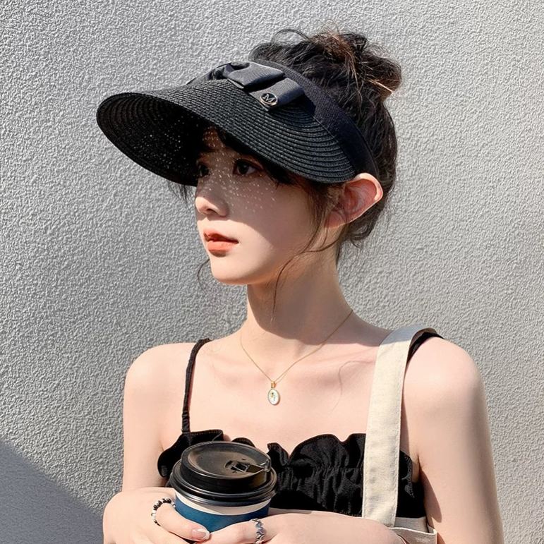 日系百搭防紫外線防曬草帽鴨舌遮陽帽