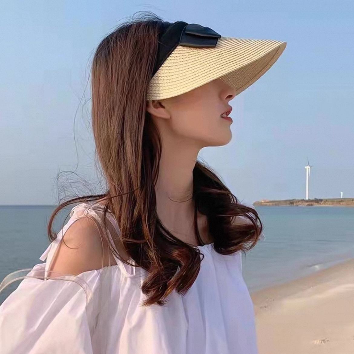 日系百搭防紫外線防曬草帽鴨舌遮陽帽