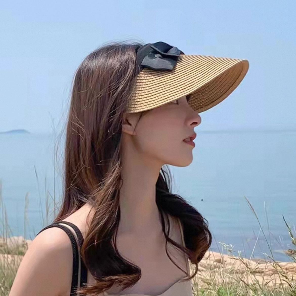 日系百搭防紫外線防曬草帽鴨舌遮陽帽