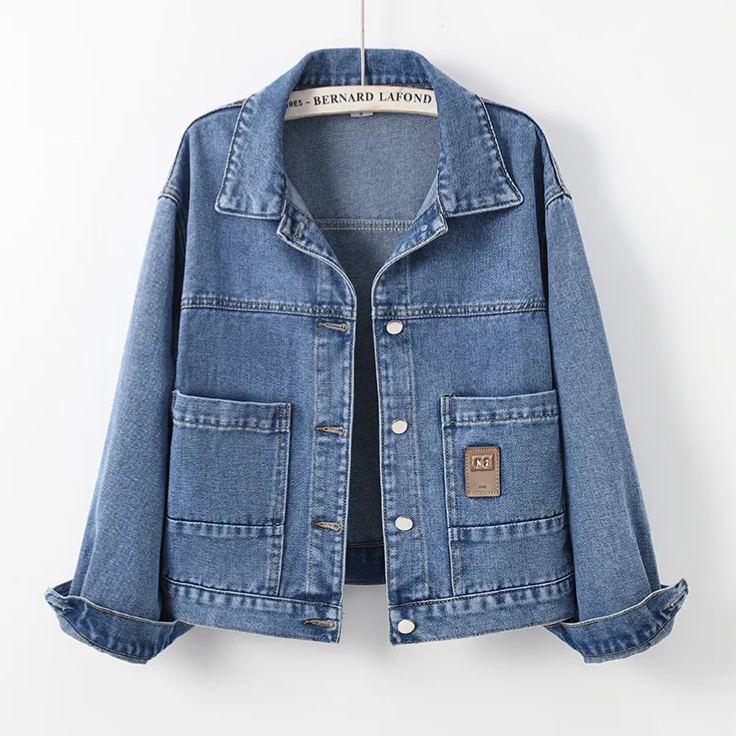 大碼短款寬鬆顯瘦網紅復古百搭牛仔外套