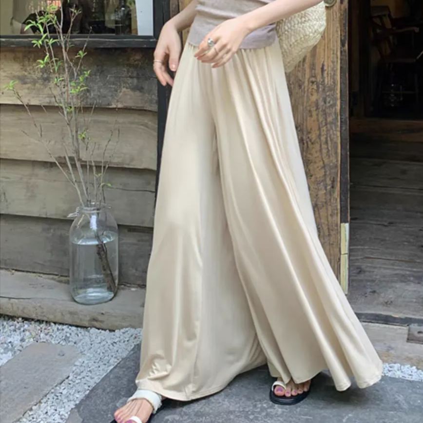 托腹冰絲莫代爾外穿薄款寬鬆加長版防曬孕婦裙褲